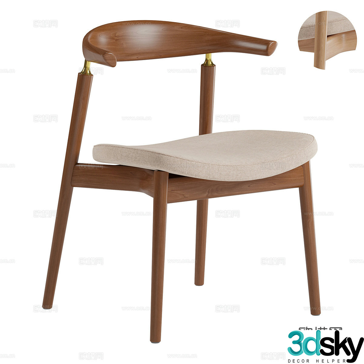 New Chinese single chair 3D model