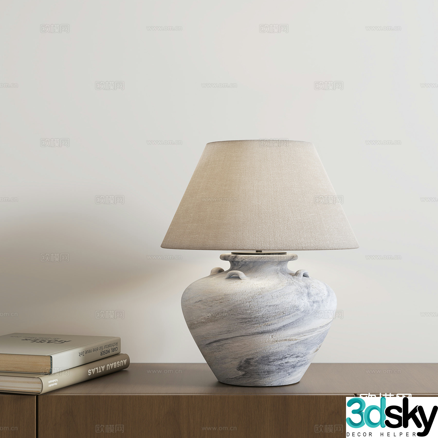 Wasabi style retro table lamp 3d model