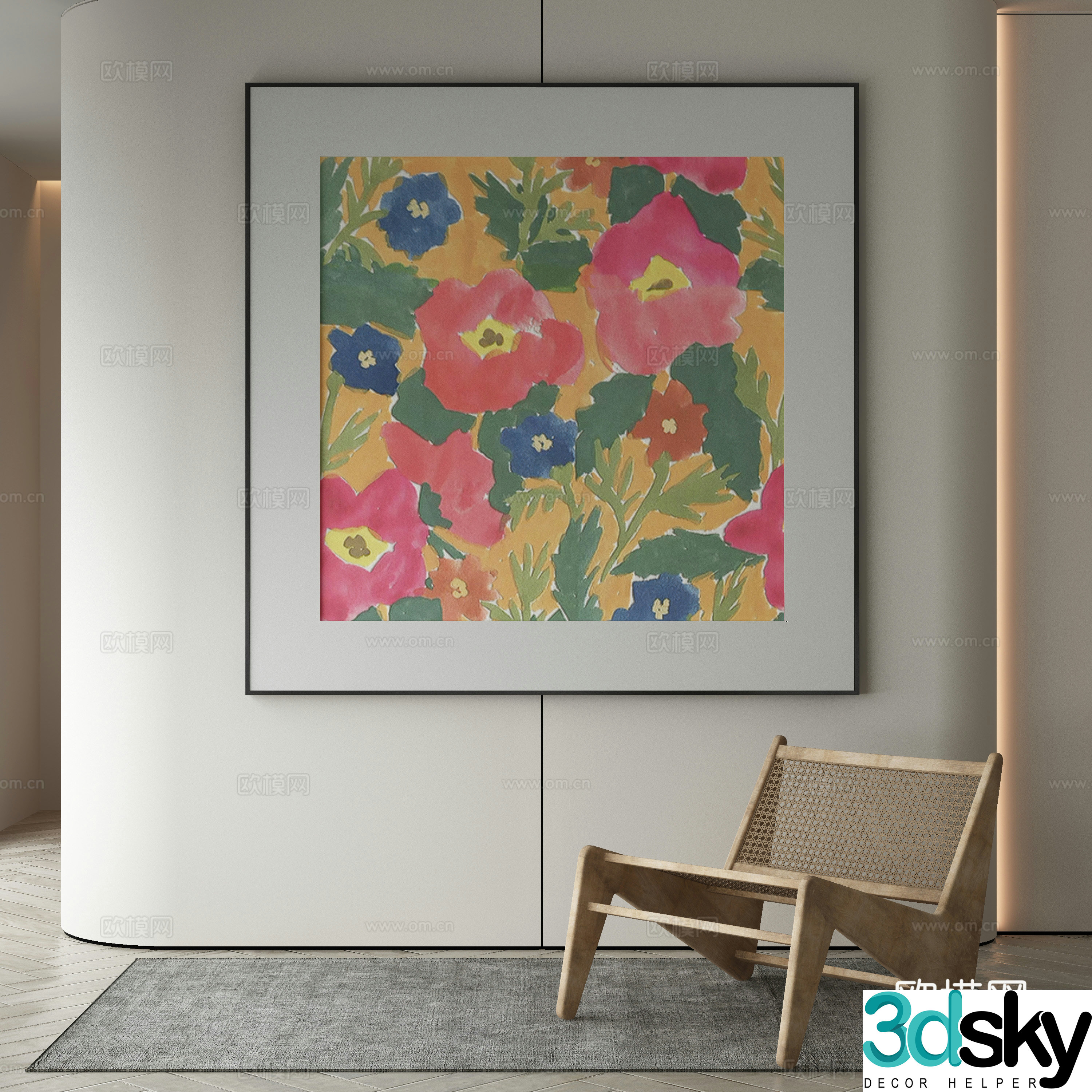 Wasabi hanging painting oil painting 3d model