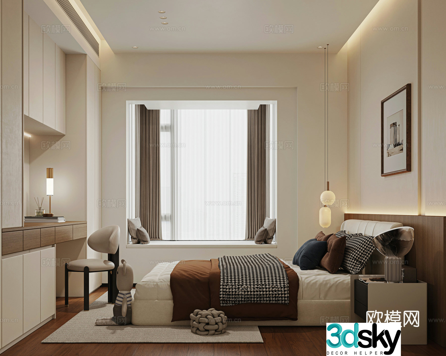 Master bedroom kids room boys room 3d model