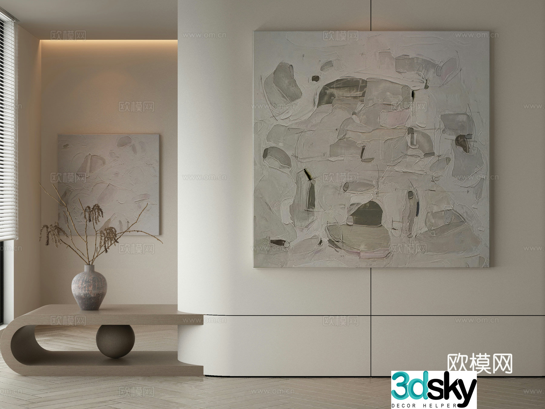Wasabi hanging painting oil painting 3d model