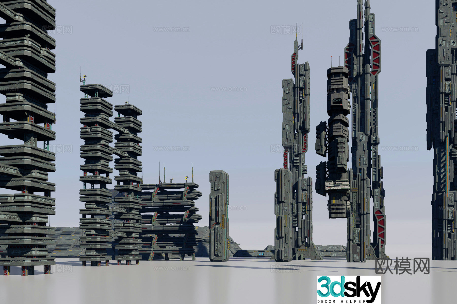 Science fiction fortress 3d model