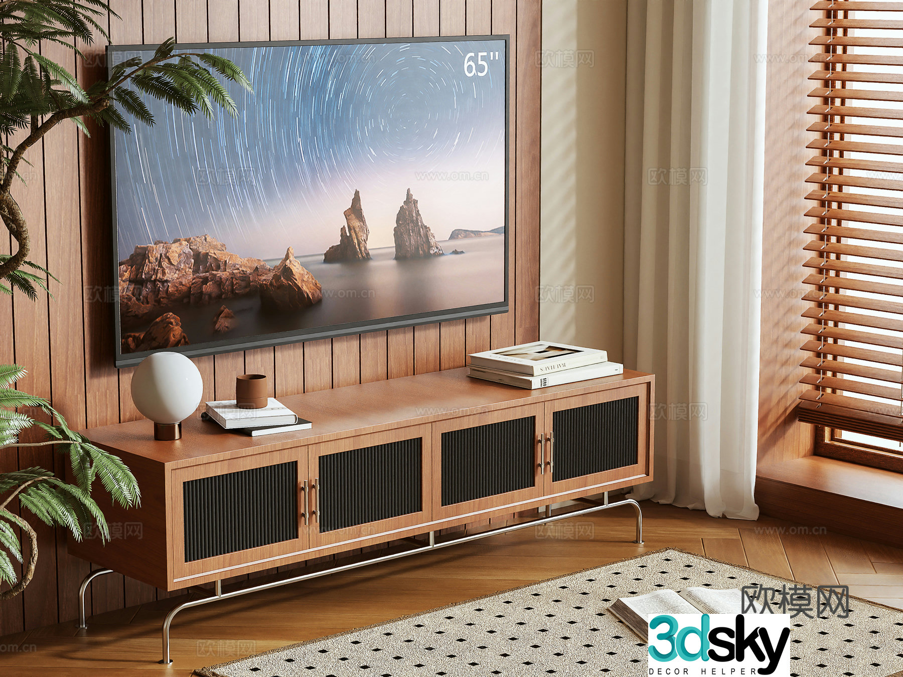 Middle-aged TV cabinet 3D model