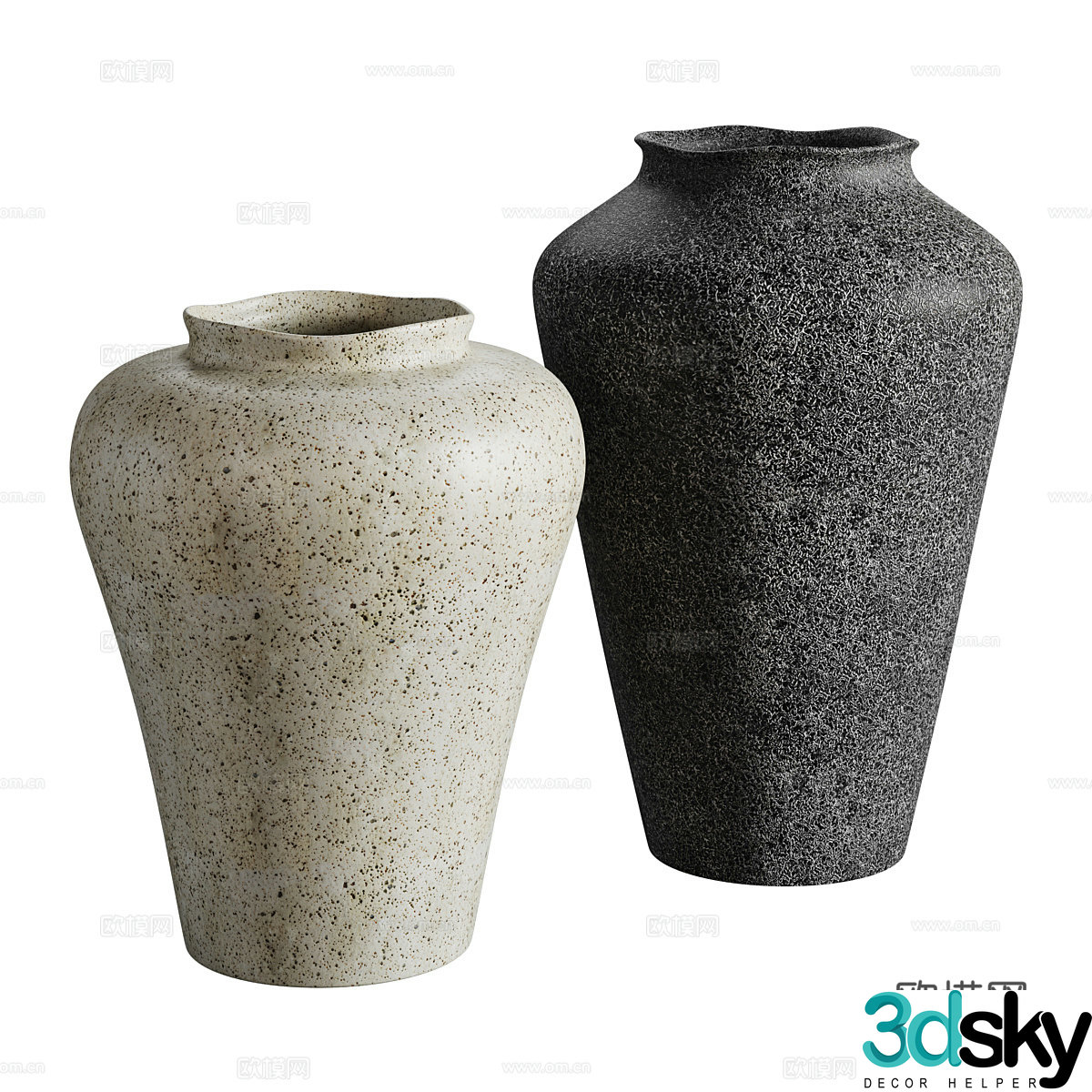 New Chinese style Wasabi pot vase 3D model
