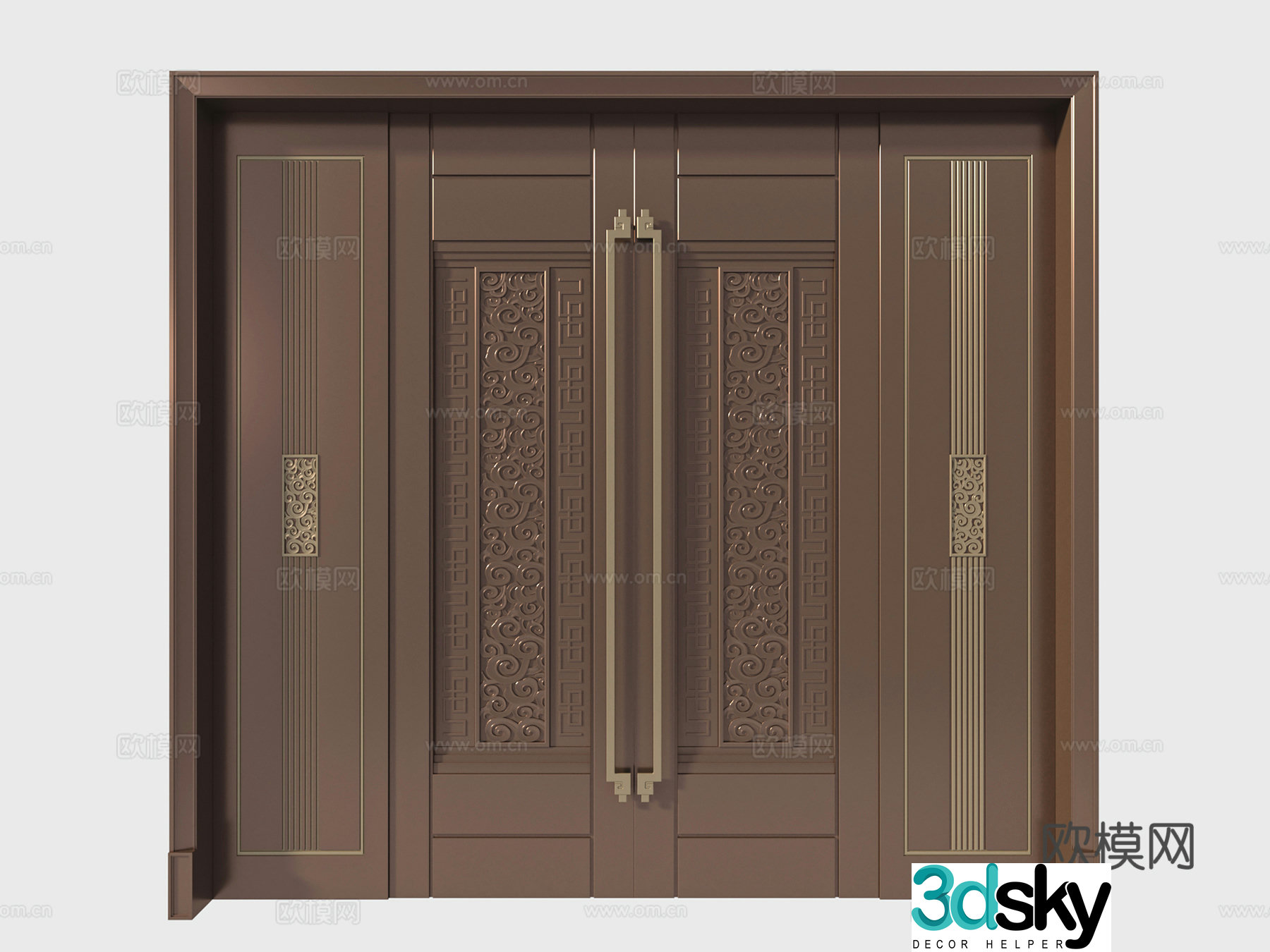 New Chinese style door 3D model