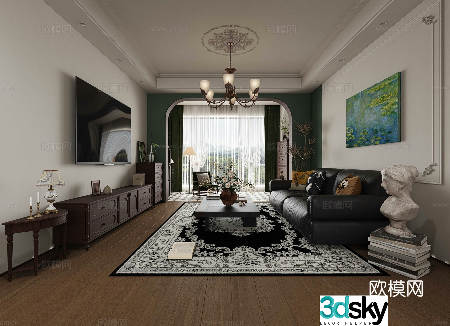 Retro French Living and Dining 3D Model