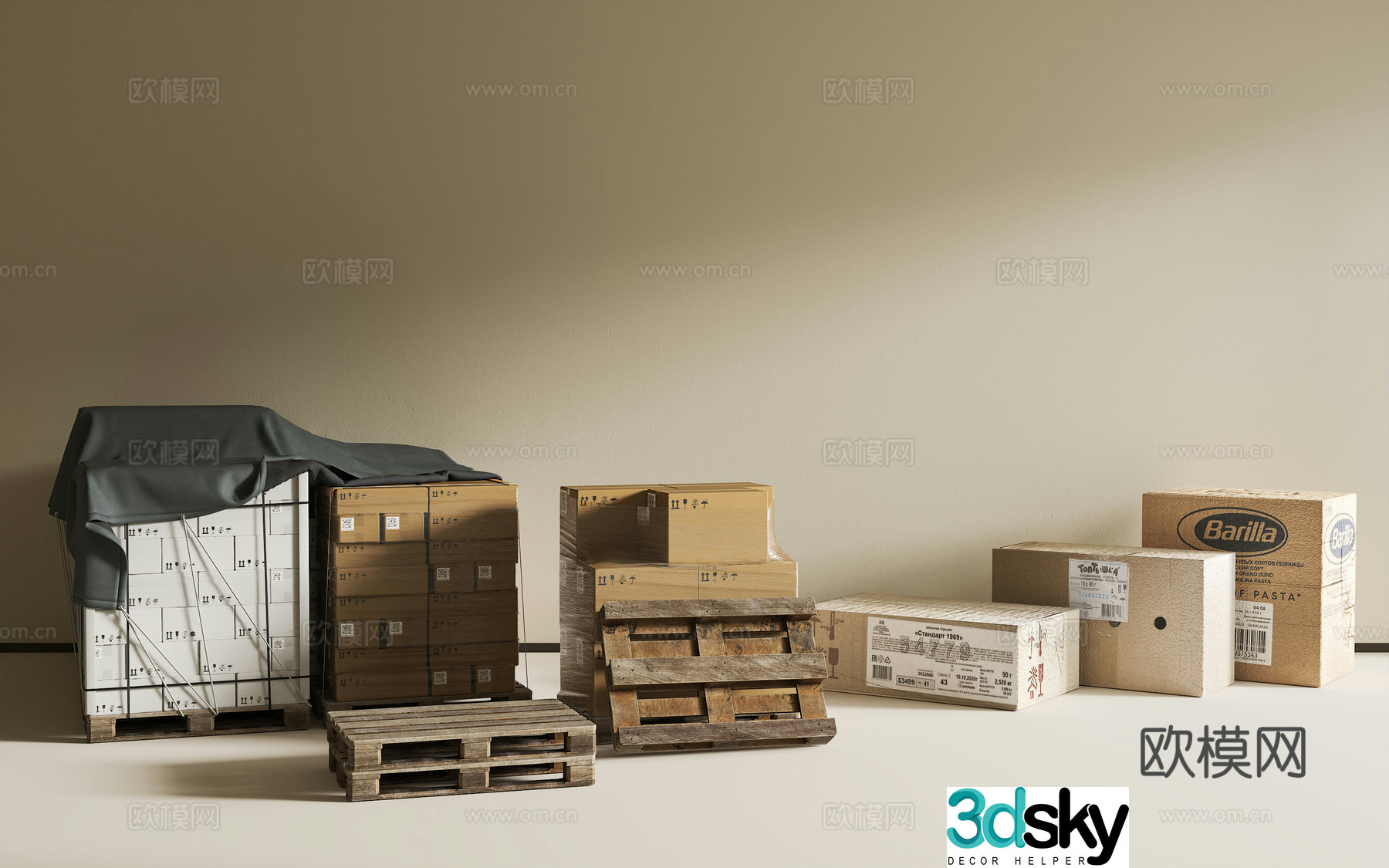 Shelf Cargo stacking Cargo 3D Model