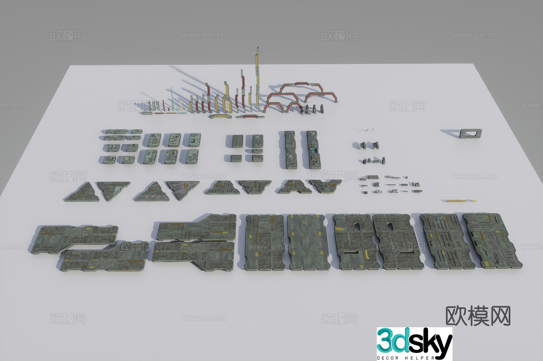 3d model of science fiction items