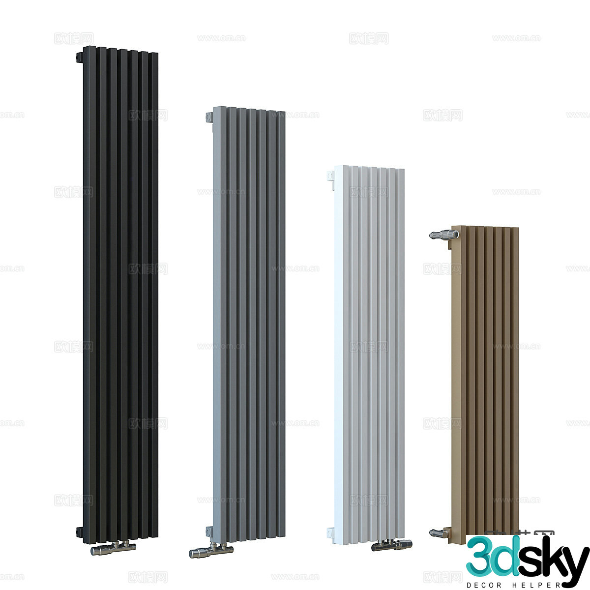 Steel pipe radiator 3D model