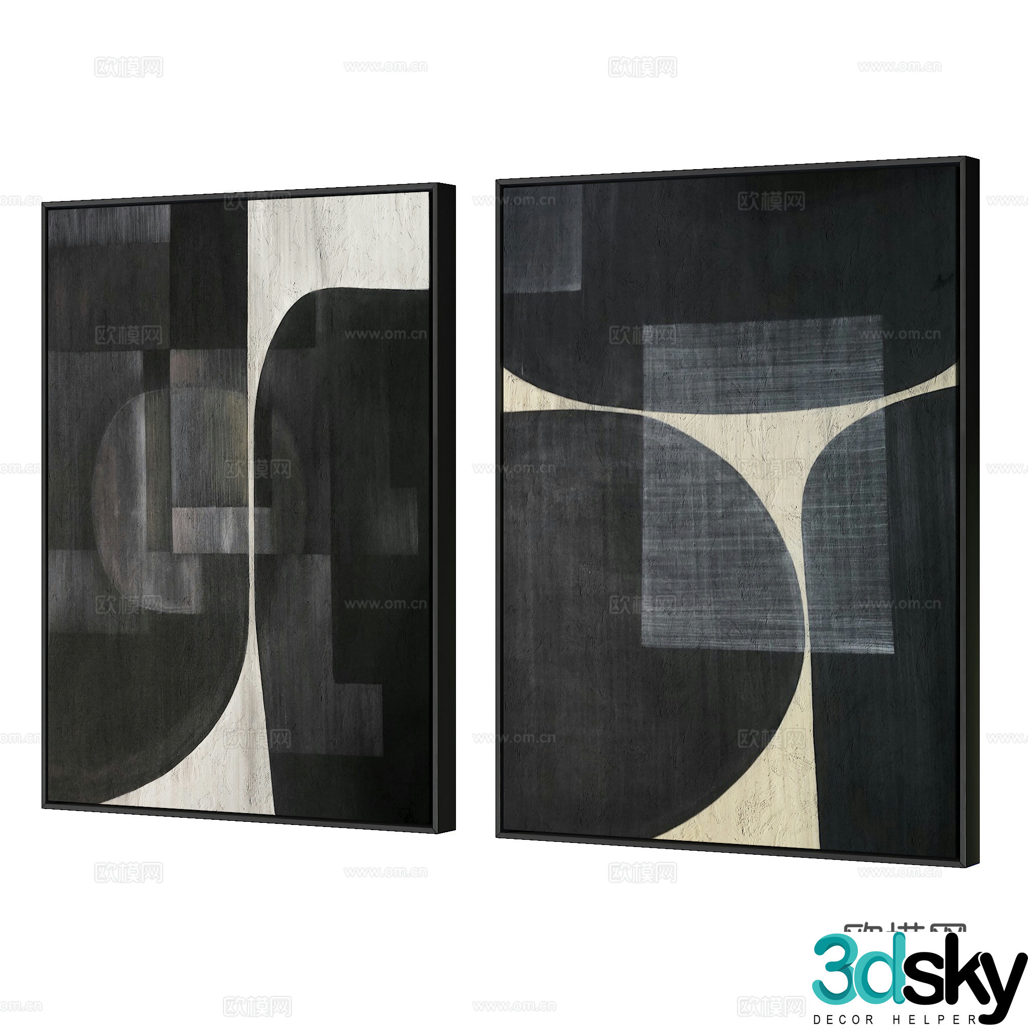 Modern hanging painting 3d model