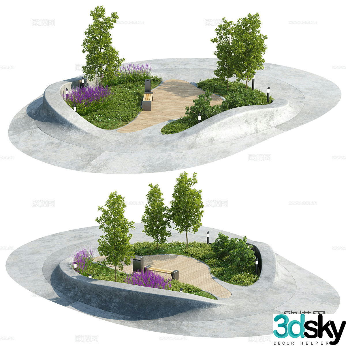 Park landscape 3d model