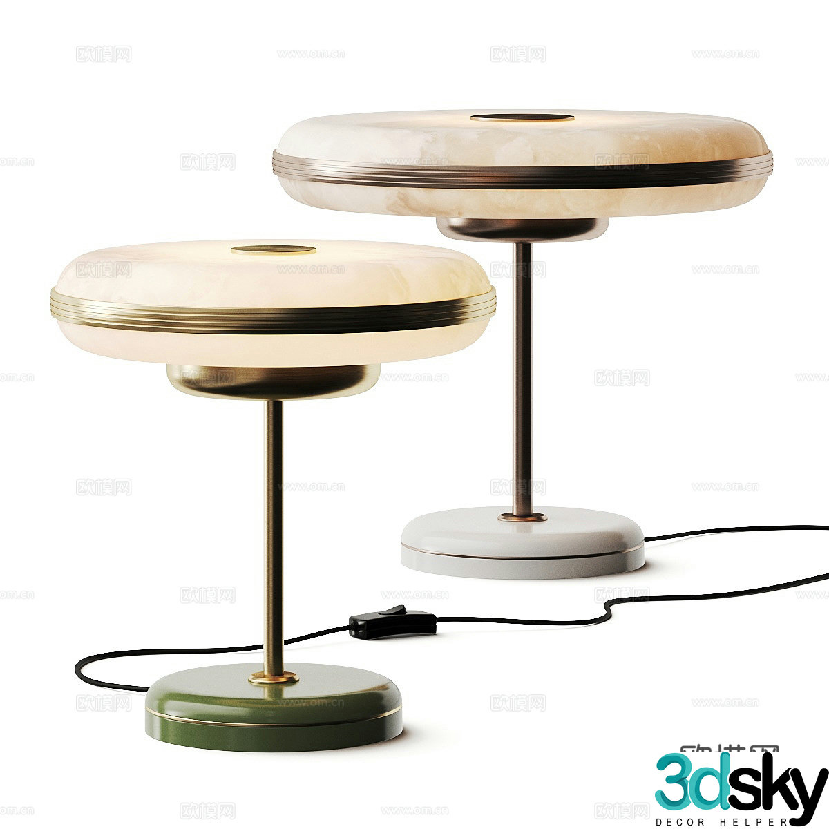 New Chinese light luxury Bert Frank Beran desk lamp 3D model