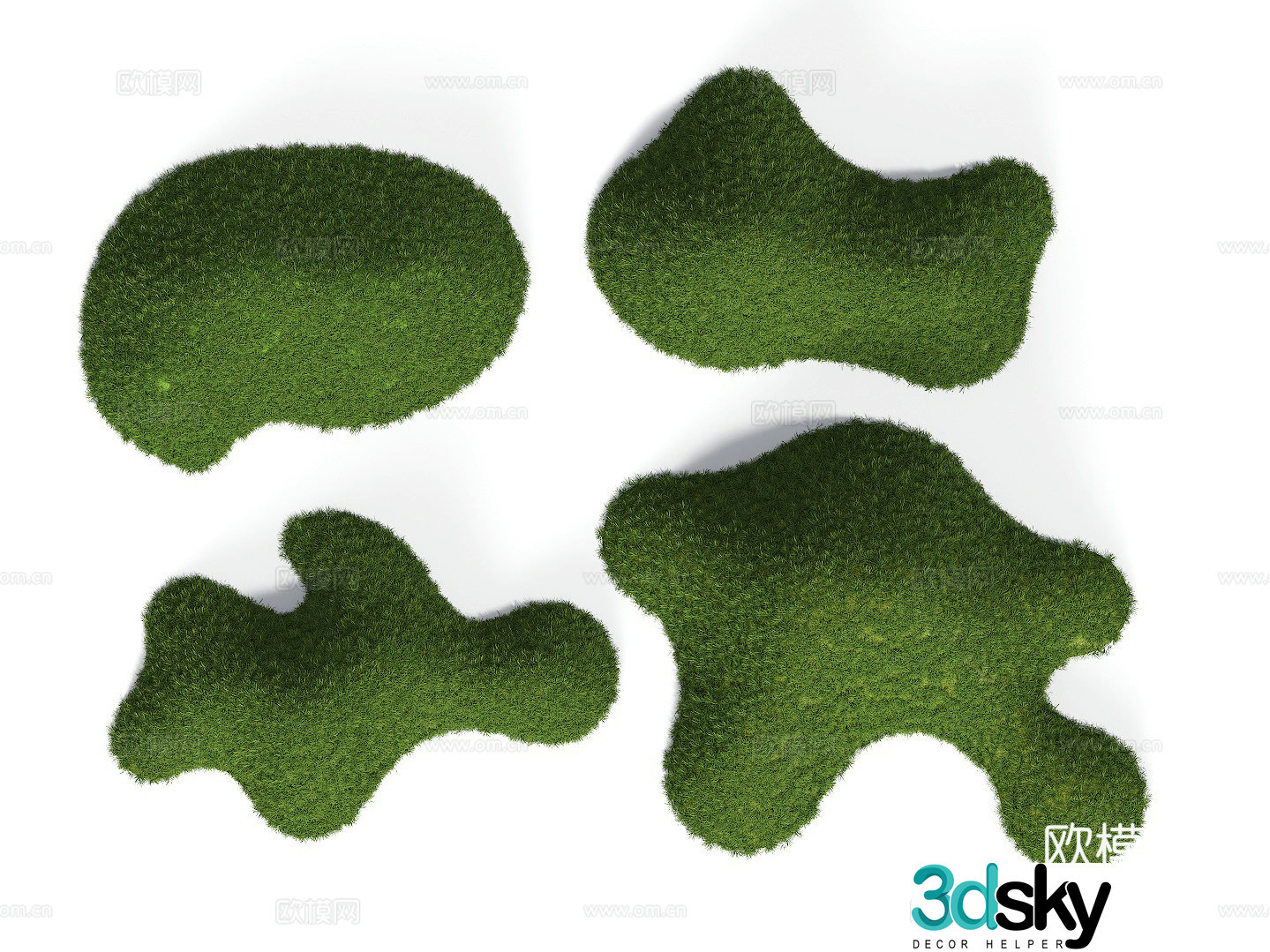 Modern courtyard micro-terrain grass slope hill bun soil slope pile mountain terrain park micro-terrain 3D model