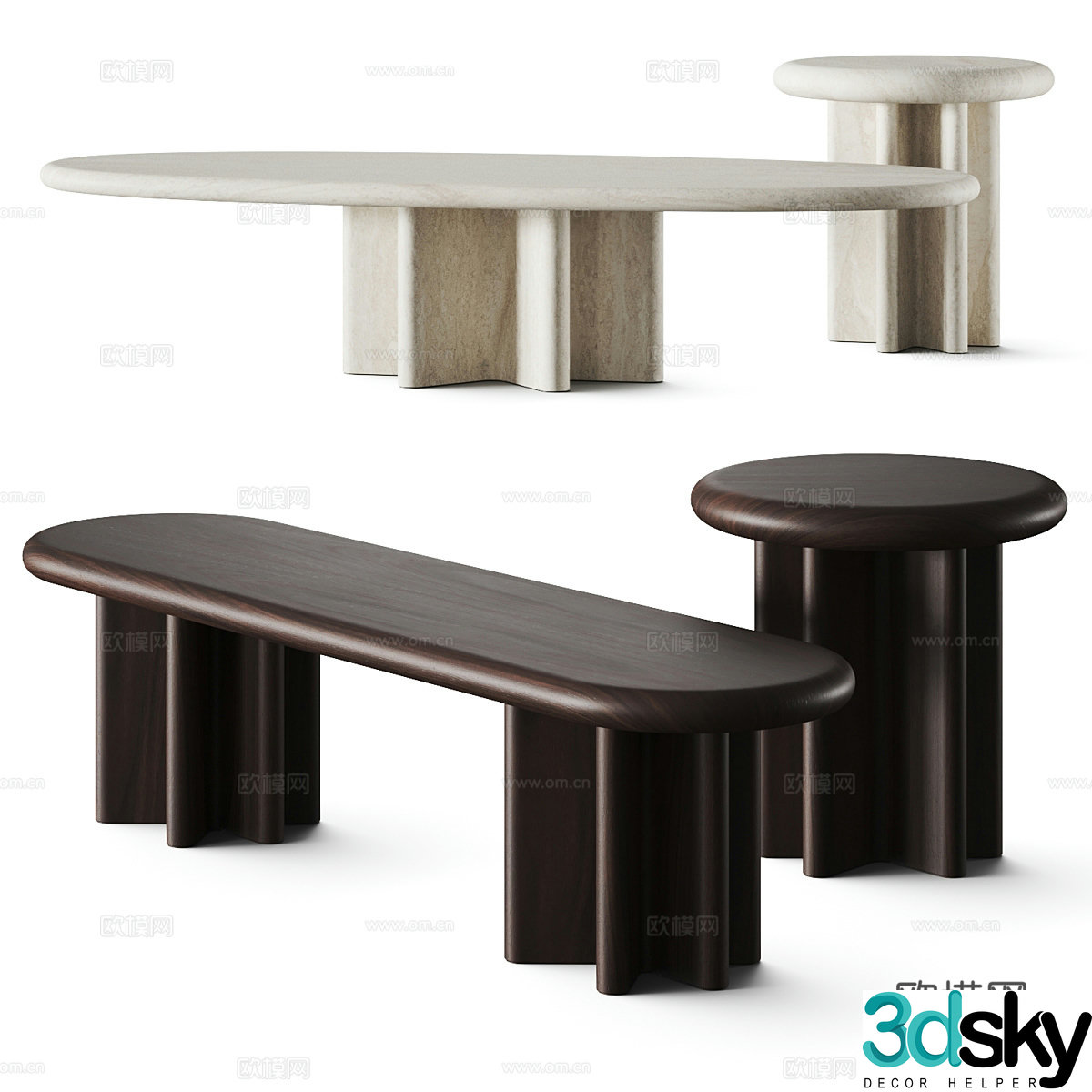 New Chinese style Wasabi coffee table 3D model