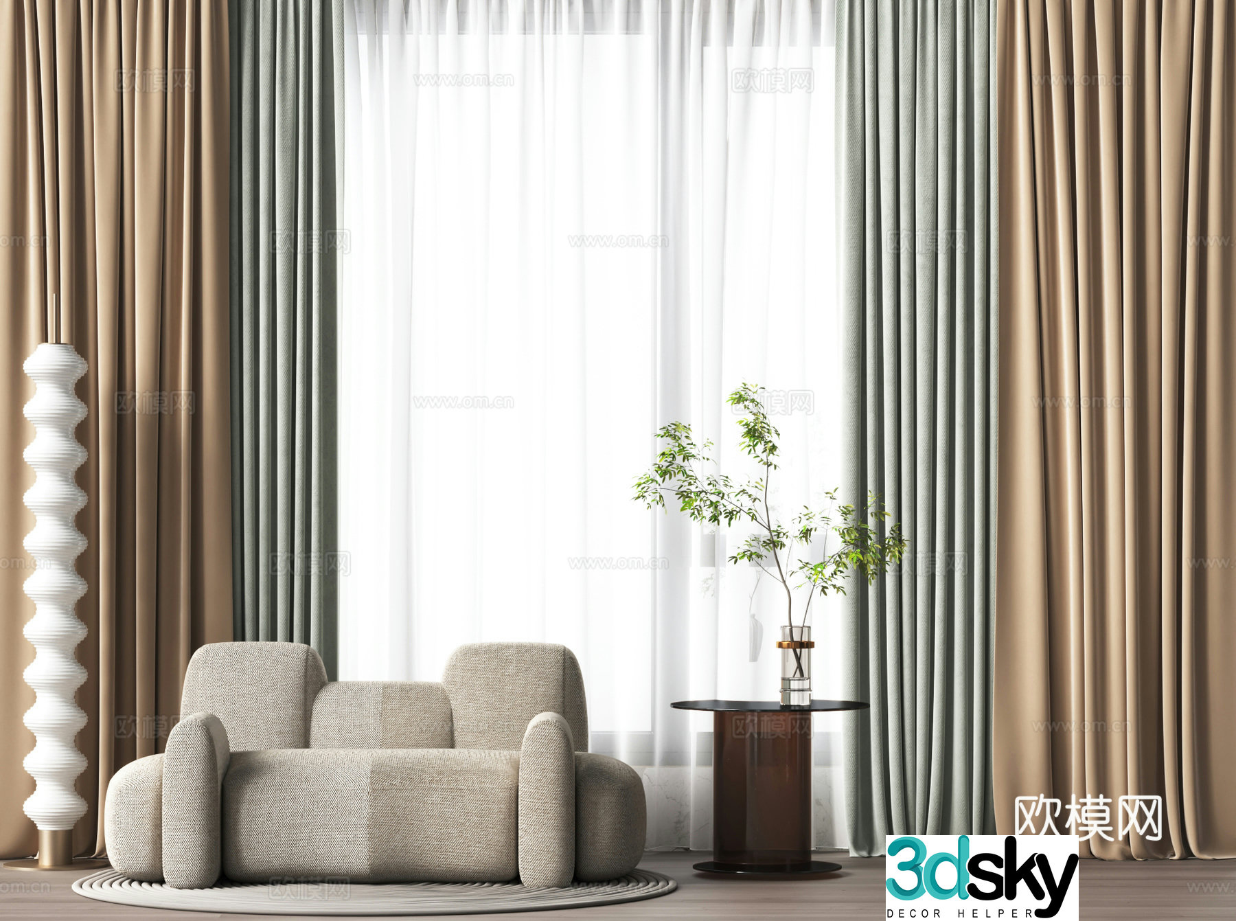 Modern sofa casual sofa modern curtain single sofa sofa sofa combination 3d model