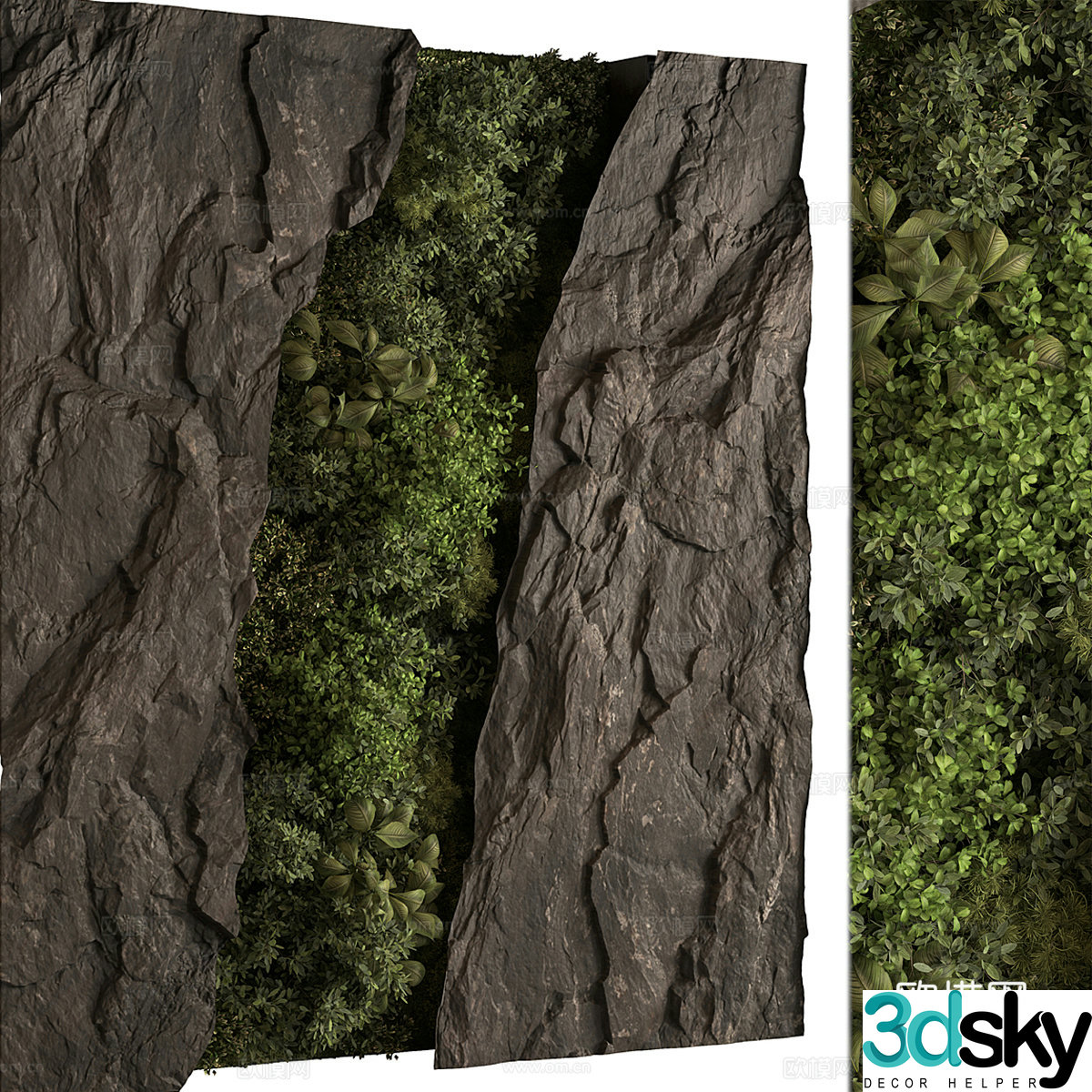 New Chinese style plant wall 3D model