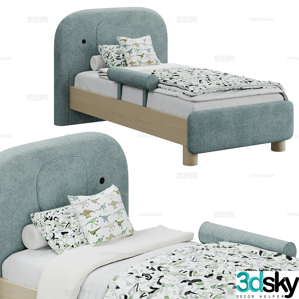 Modern Cream Style Petty Crib 3d Model