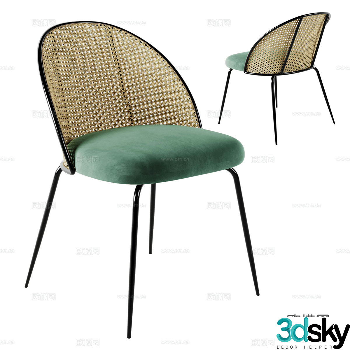 New Chinese single chair 3D model