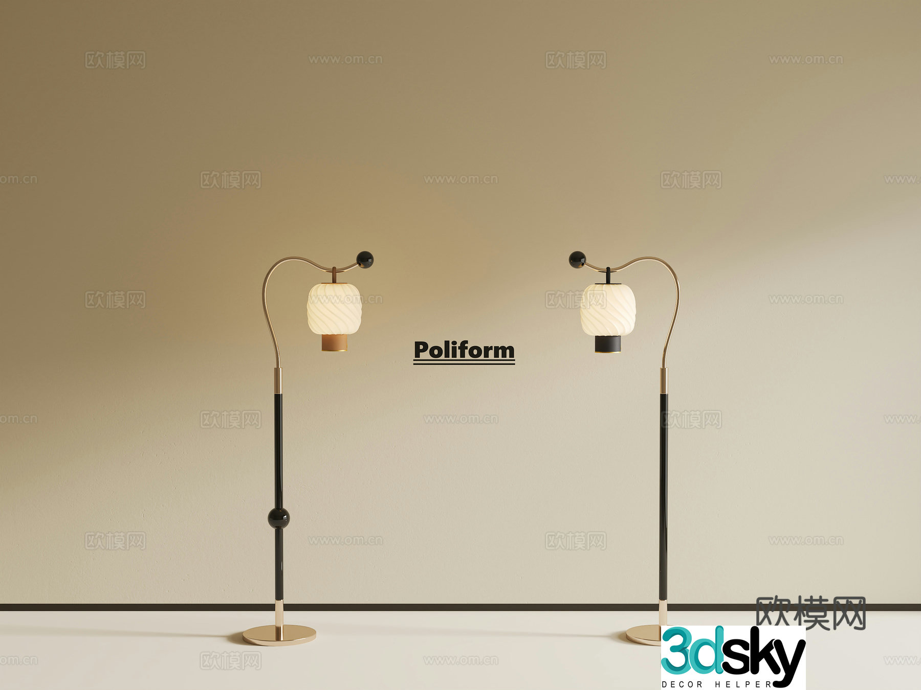 Modern medieval floor lamp Fishing lamp Medium vintage vintage floor lamp 3d model