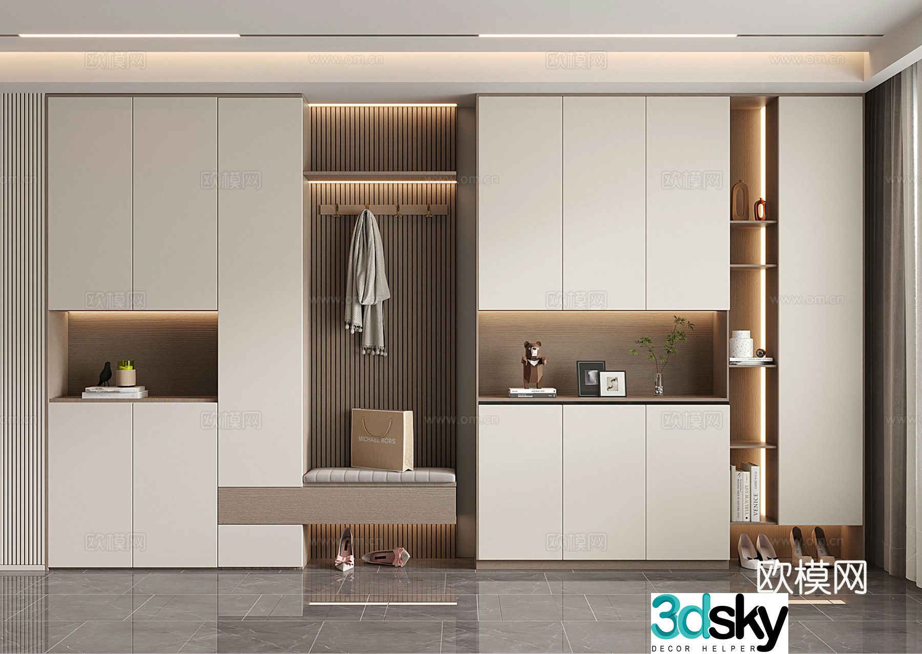 Modern shoe cabinet 3d model