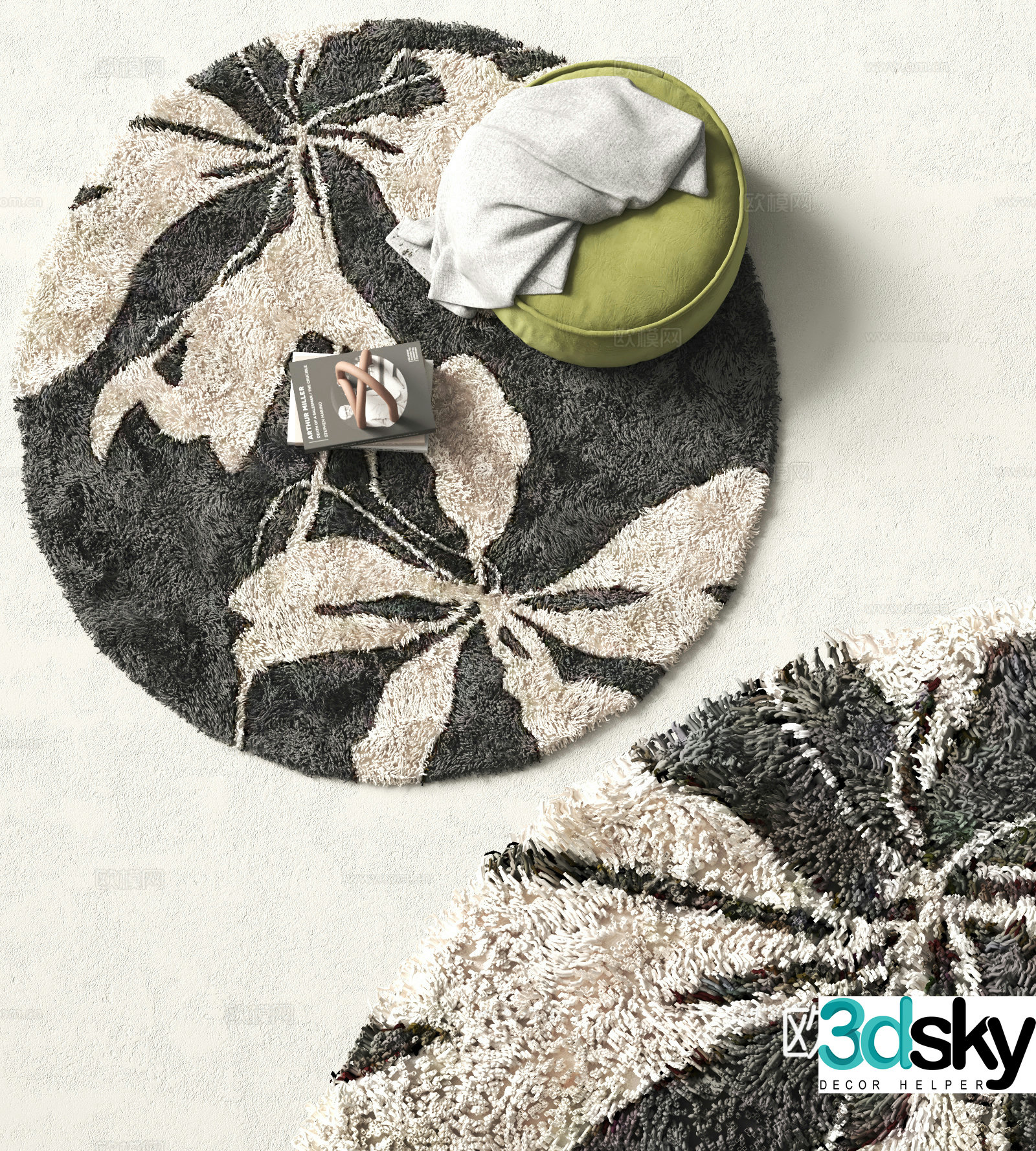 Modern round carpet 3d model