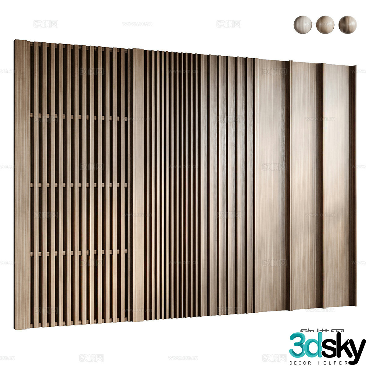 New Chinese style background wall 3d model