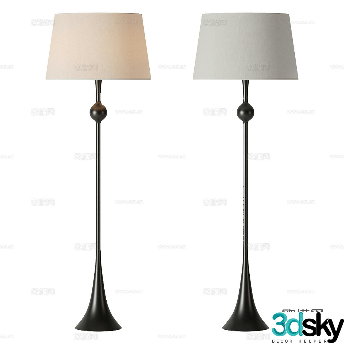 New Chinese floor lamp 3D model