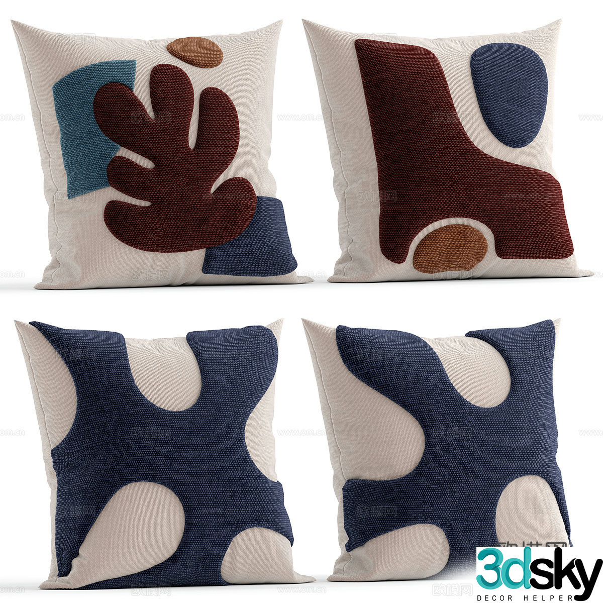 New Chinese style pillow 3D model