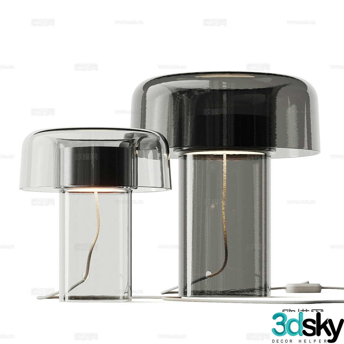 Modern Italian Brokis Spectra Table Lamp 3D Model