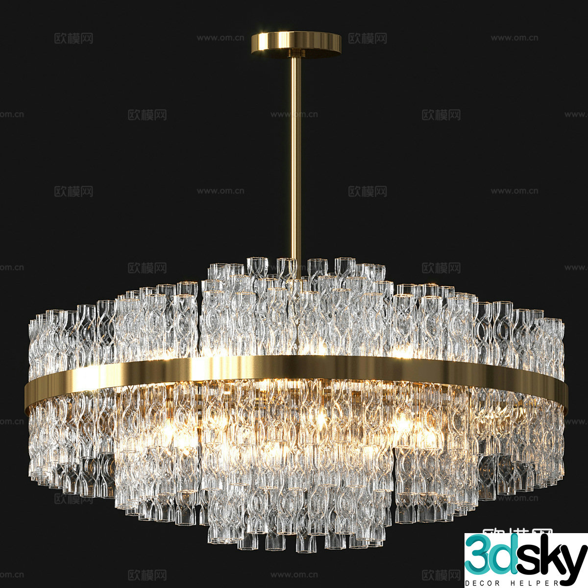 Modern light luxury decorative chandeliers 3d model