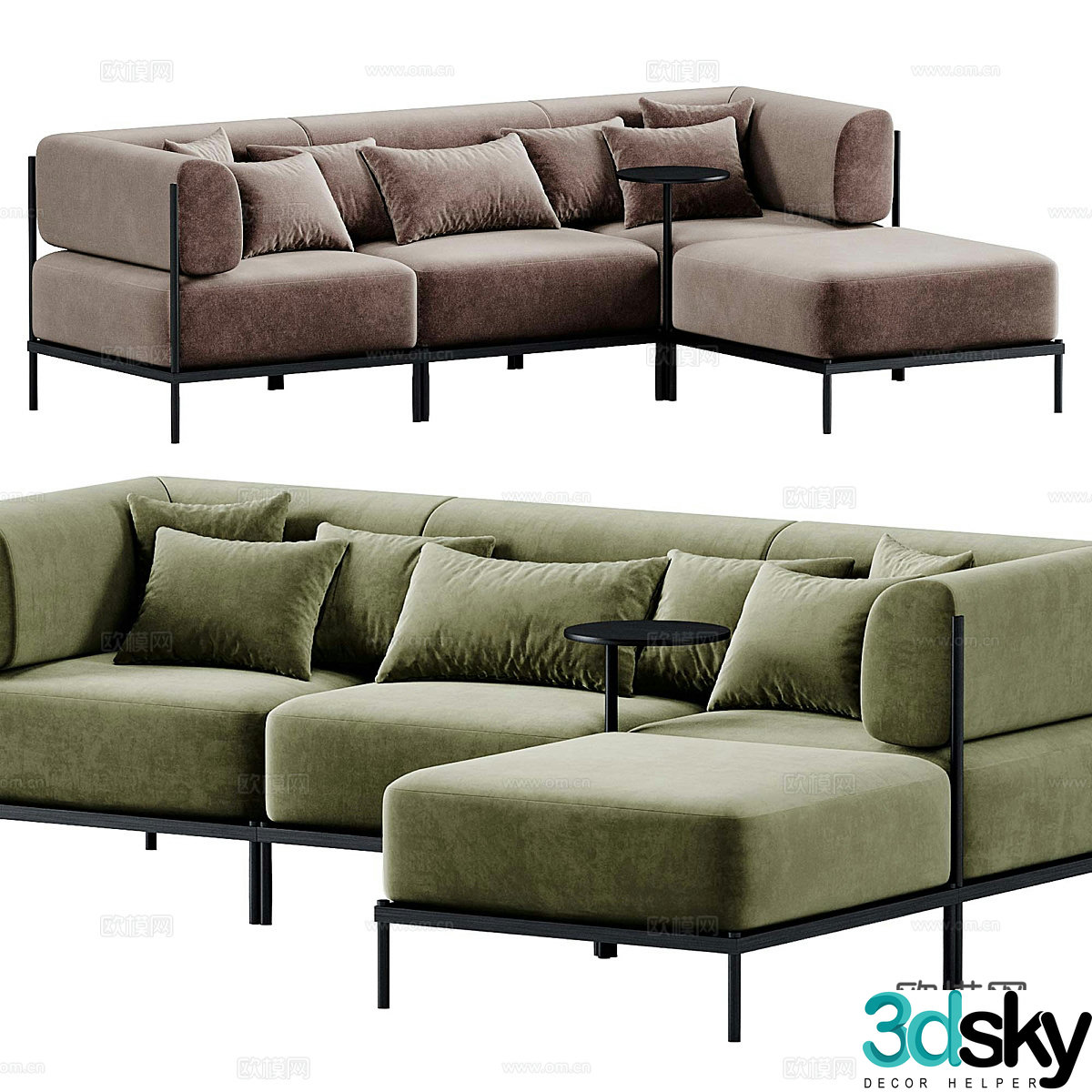 Modern Nolan Corner Sofa 3D Model