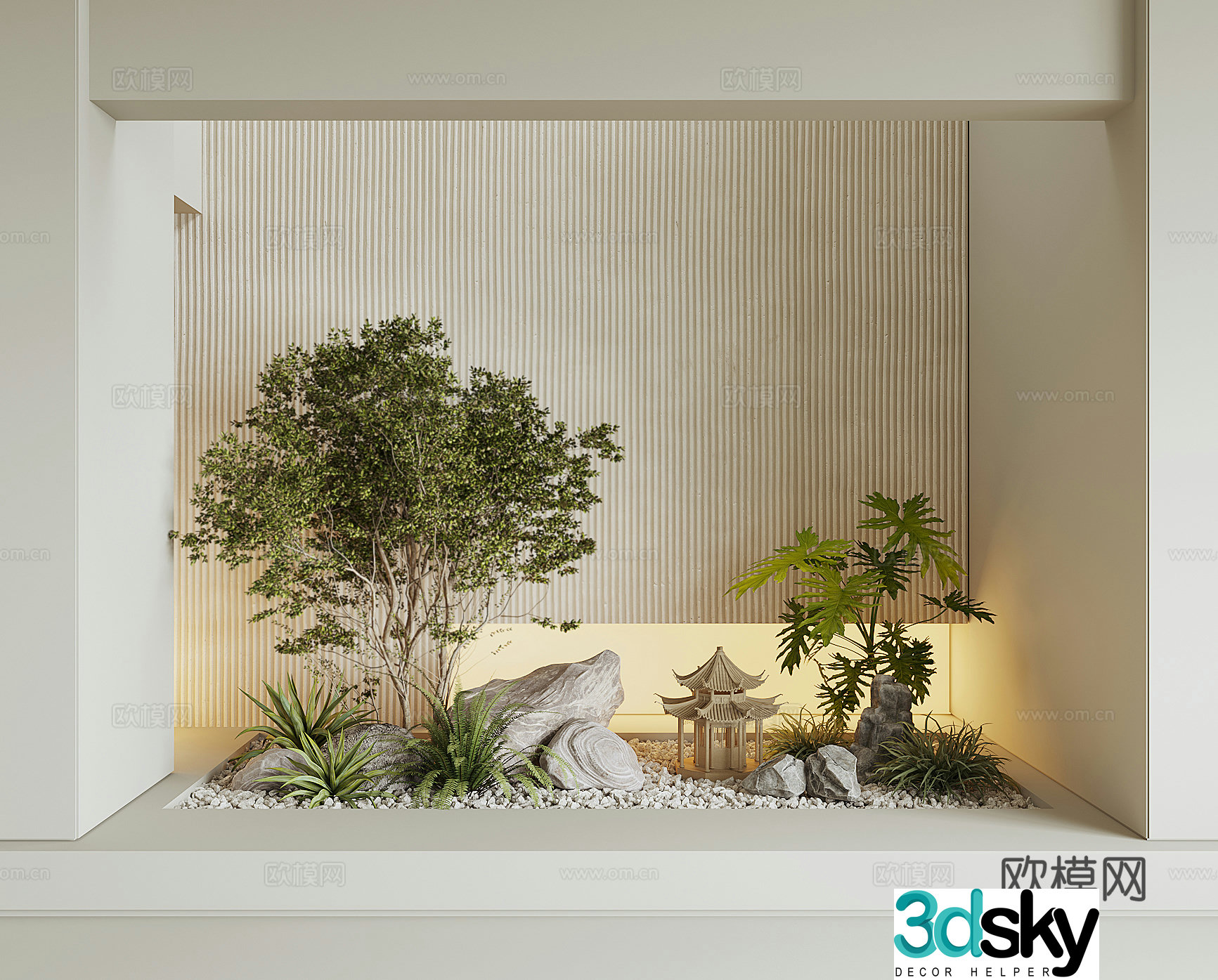 Modern houseplant landscape 3d model