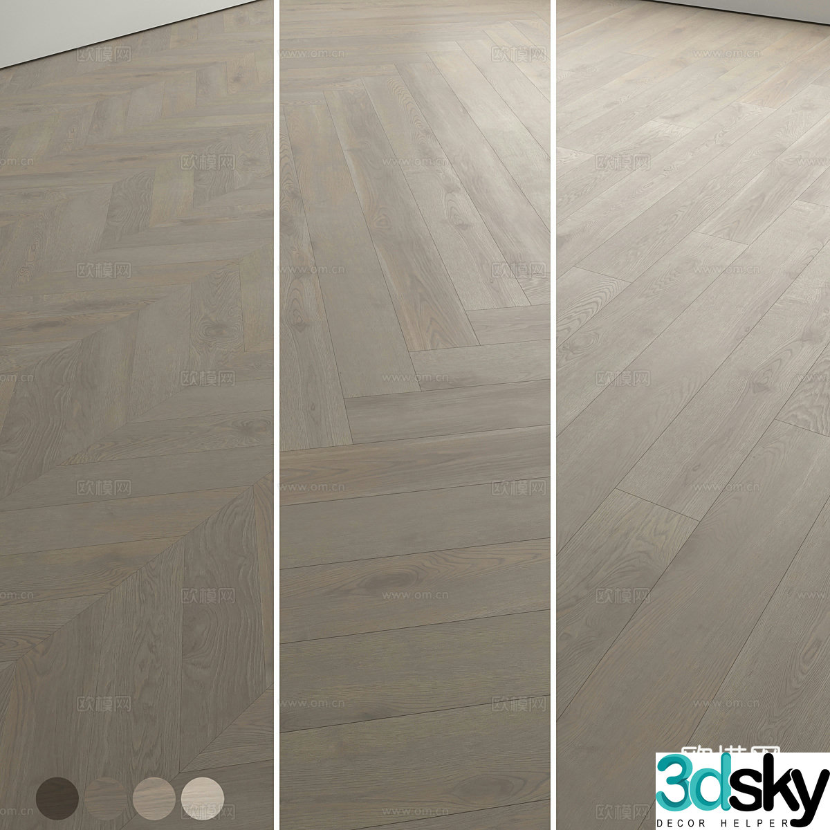 Modern wood floor material 3d model