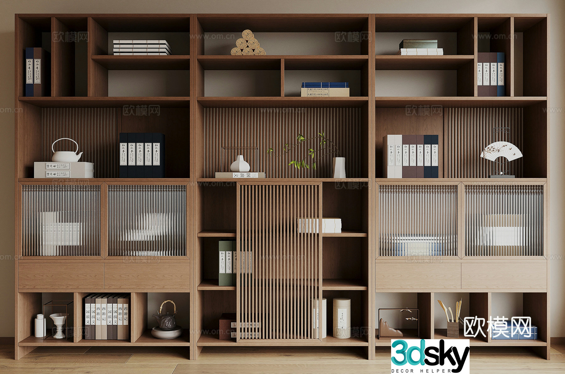 New Chinese style 3D model of Bo Gu shelf