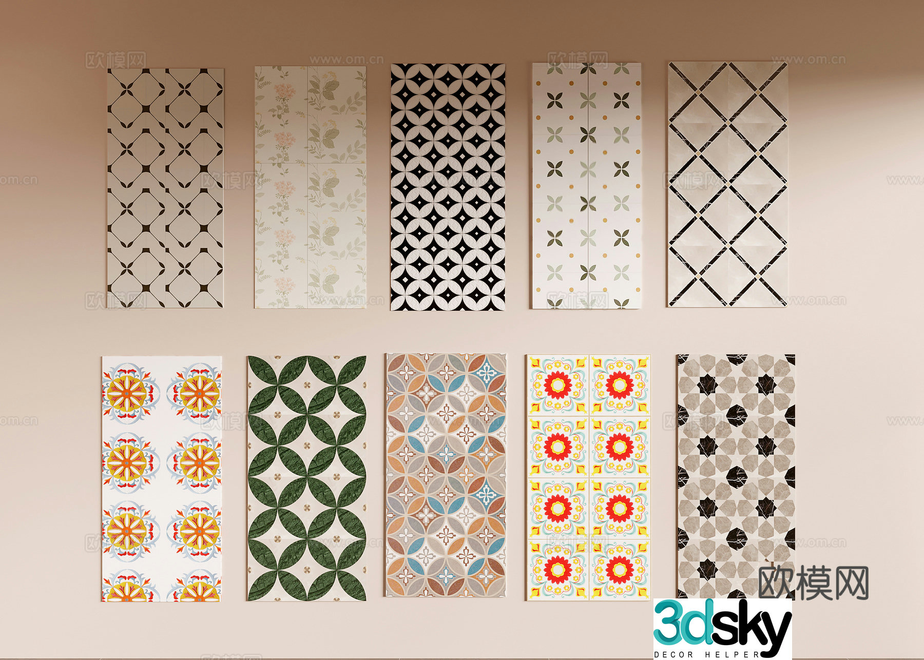 3d model of floor tiles