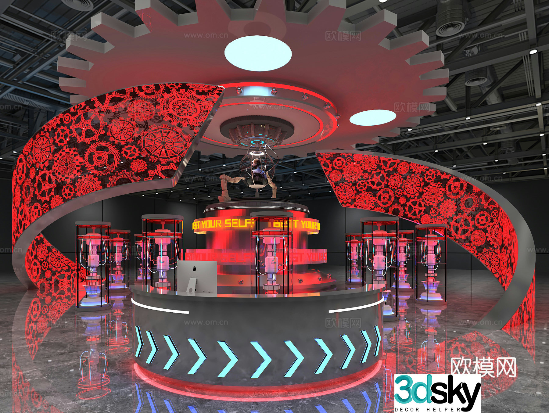 Modern tech exhibition 3d model