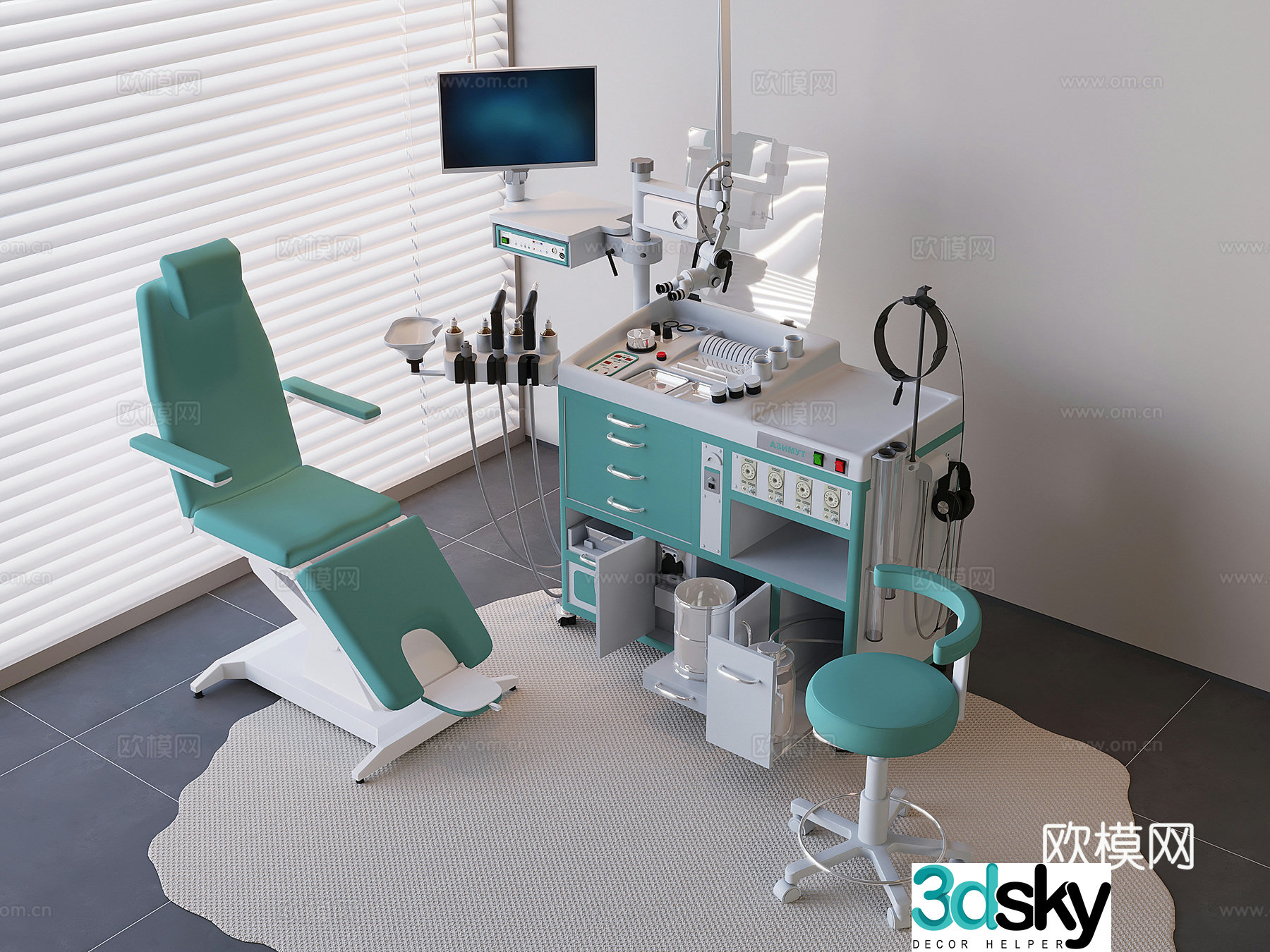 Dental medical equipment Dental clinic treatment chair Oral instrument operating table 3D model