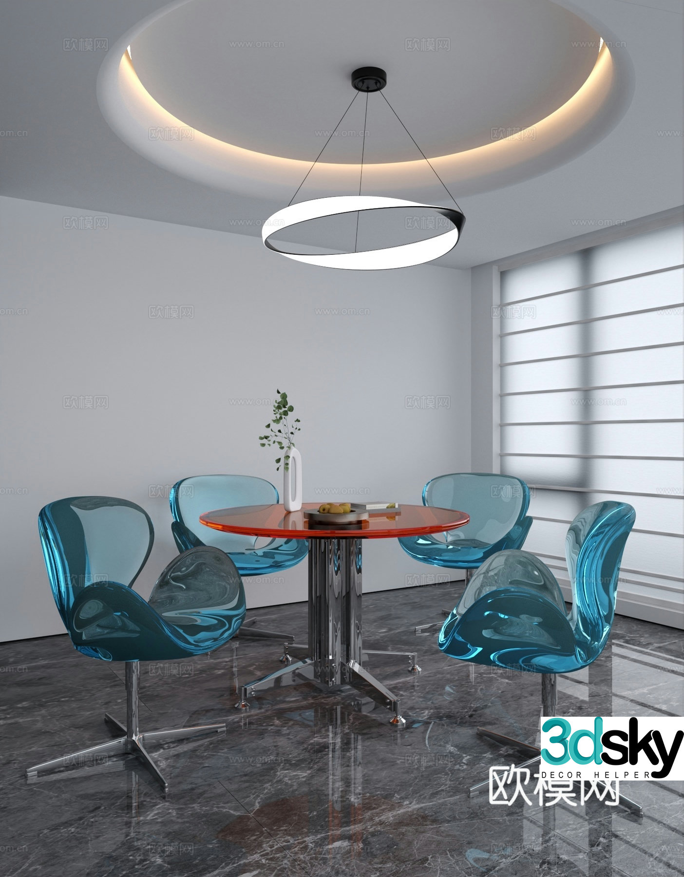 Leisure table and chair 3d model