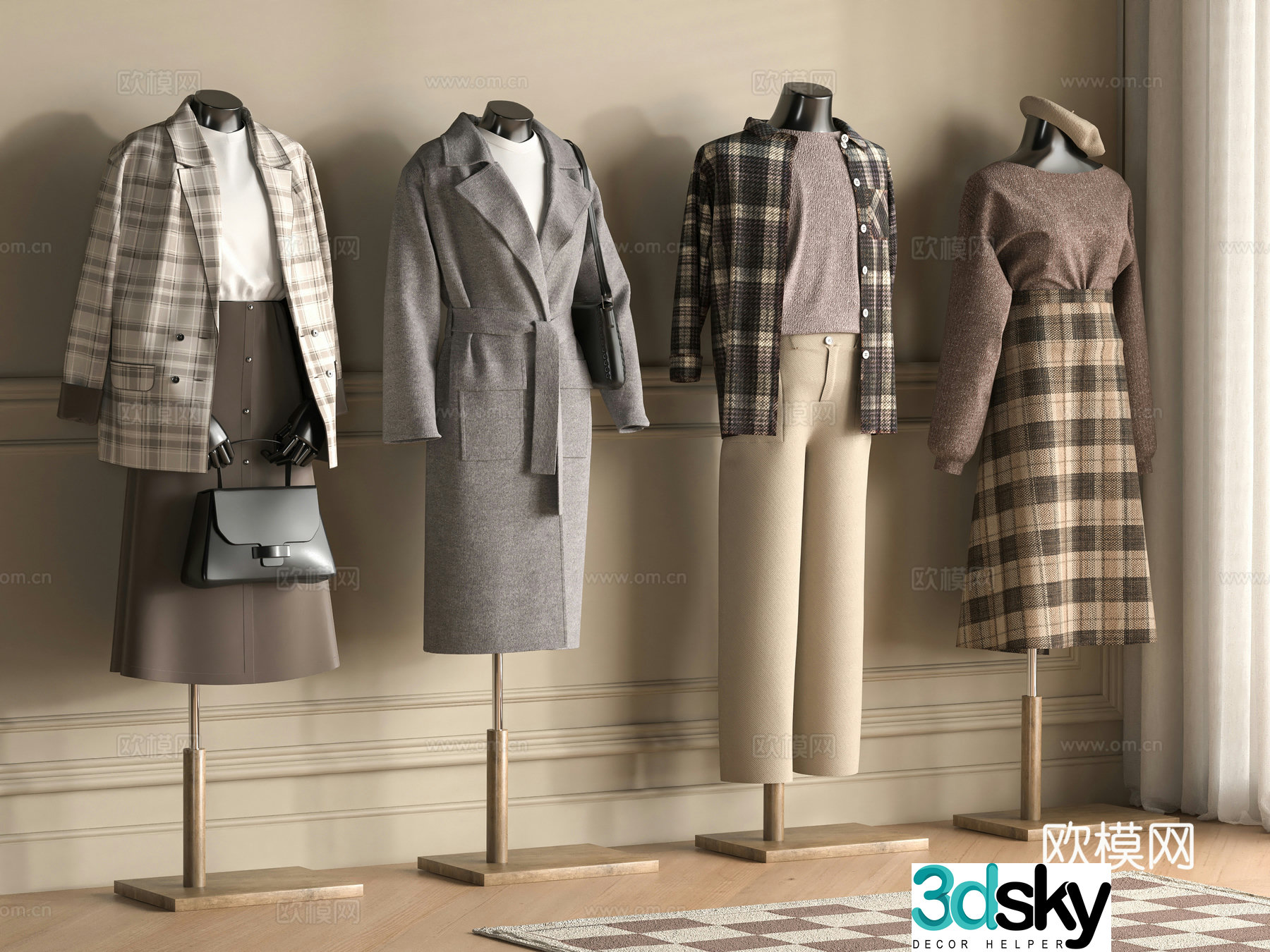 Modern women’s clothing model 3d model