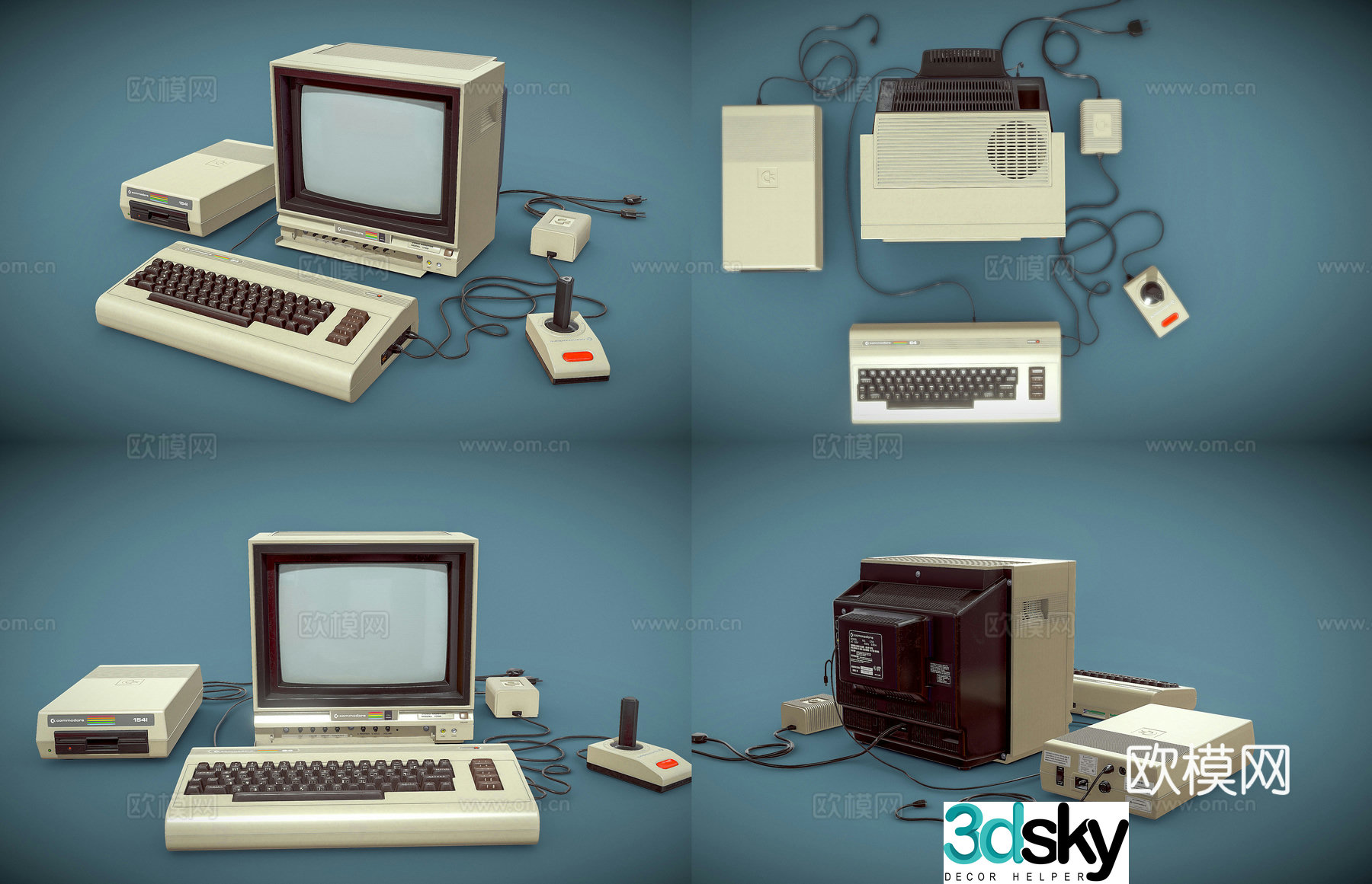 Retro vintage computer ornaments Retro vintage computer Retro desktop first generation Apple computer 3D model