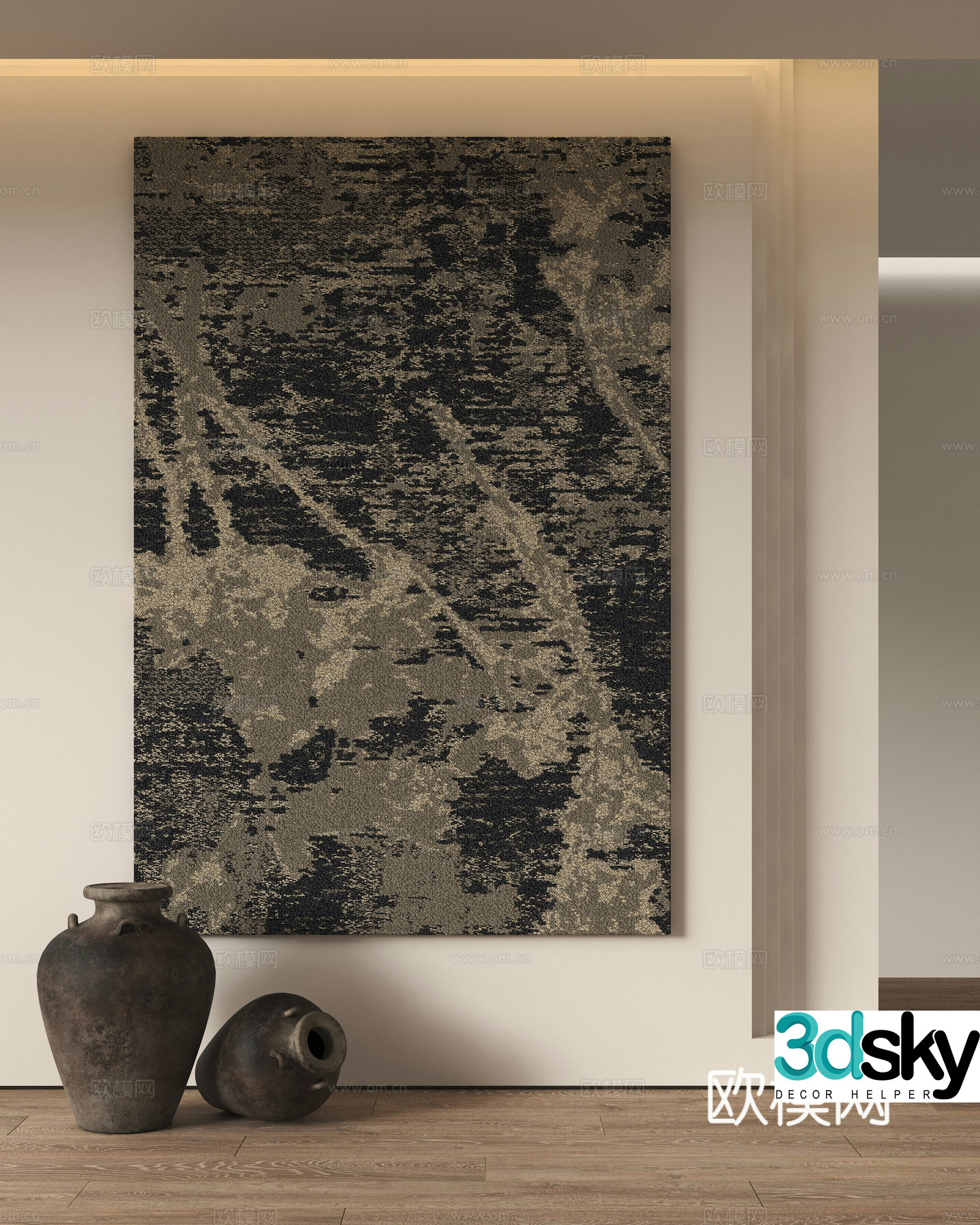 Wasabi wind decorative hanging painting 3d model