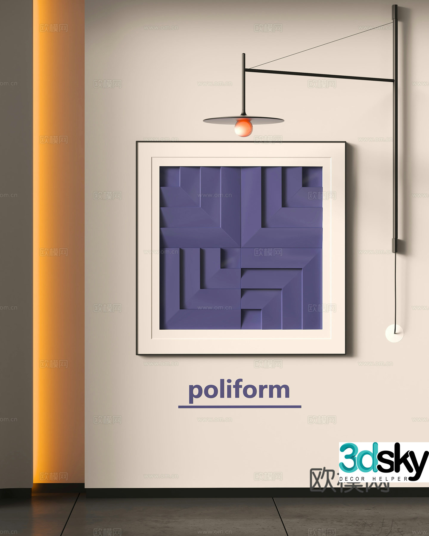 Modern decorative hanging painting 3d model