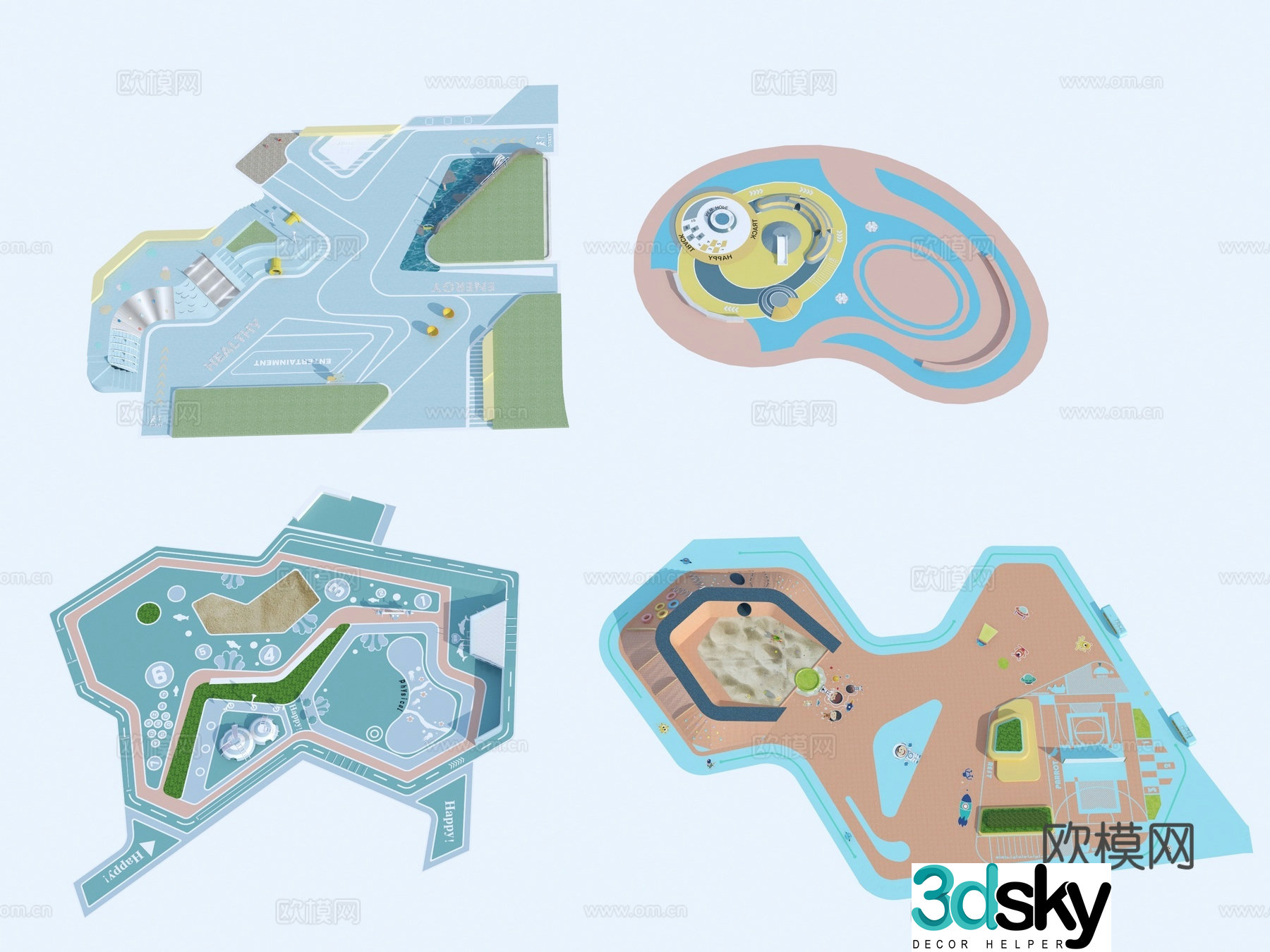 Modern children’s activity area_Children’s play area_Children’s play facilities_Children’s plastic climbing surface 3D model