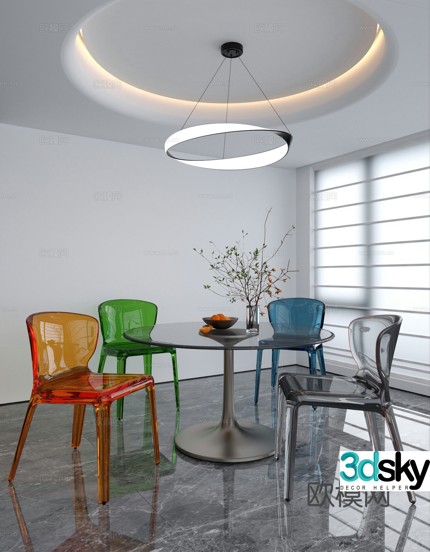 Leisure table and chair 3d model