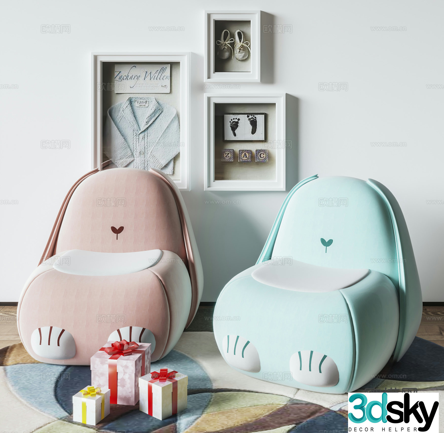 Modern children’s chair 3d model