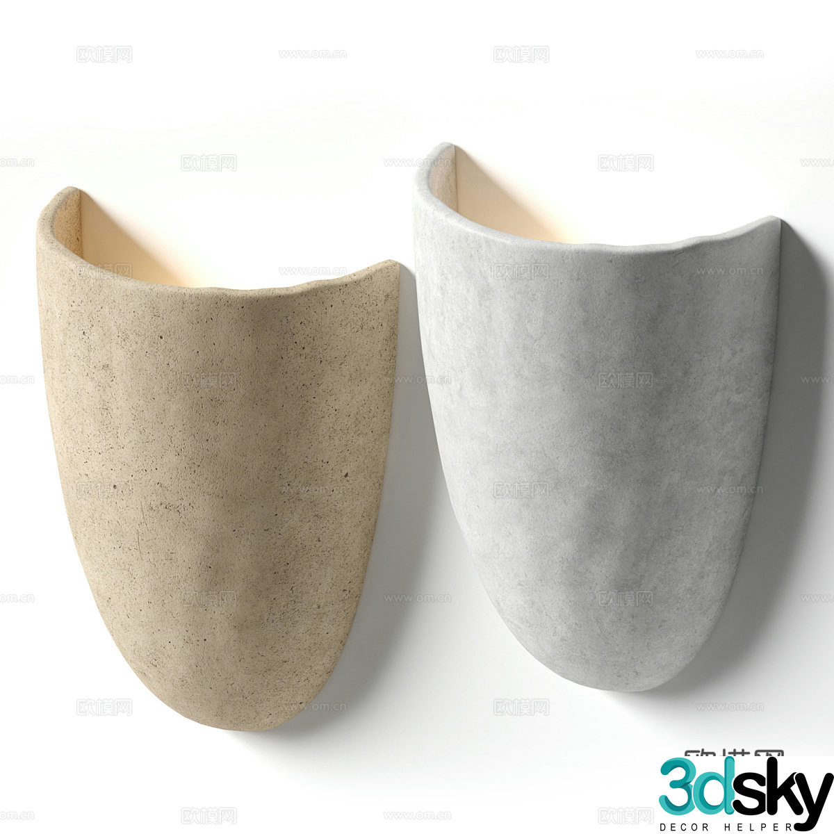 New Chinese style Wasabi TERRACOTTA wall light 3D model