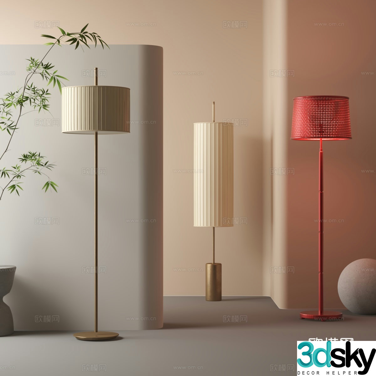 Modern floor lamp 3d model
