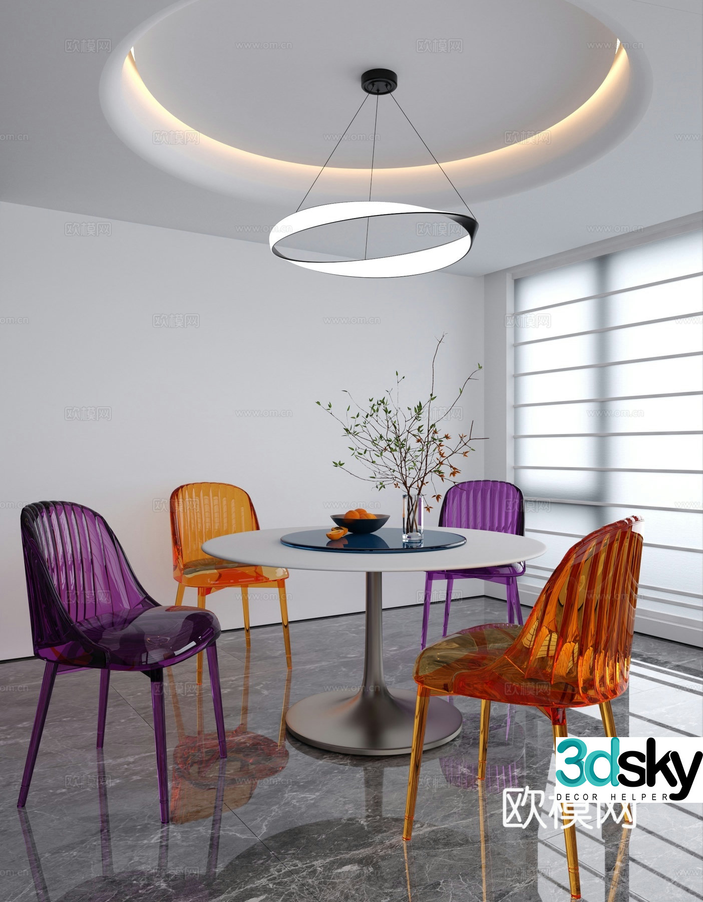Leisure table and chair 3d model