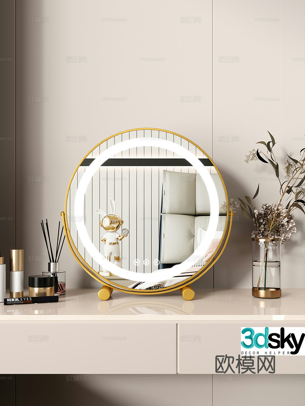 Mirror Dressing table mirror ornament decoration 3d model