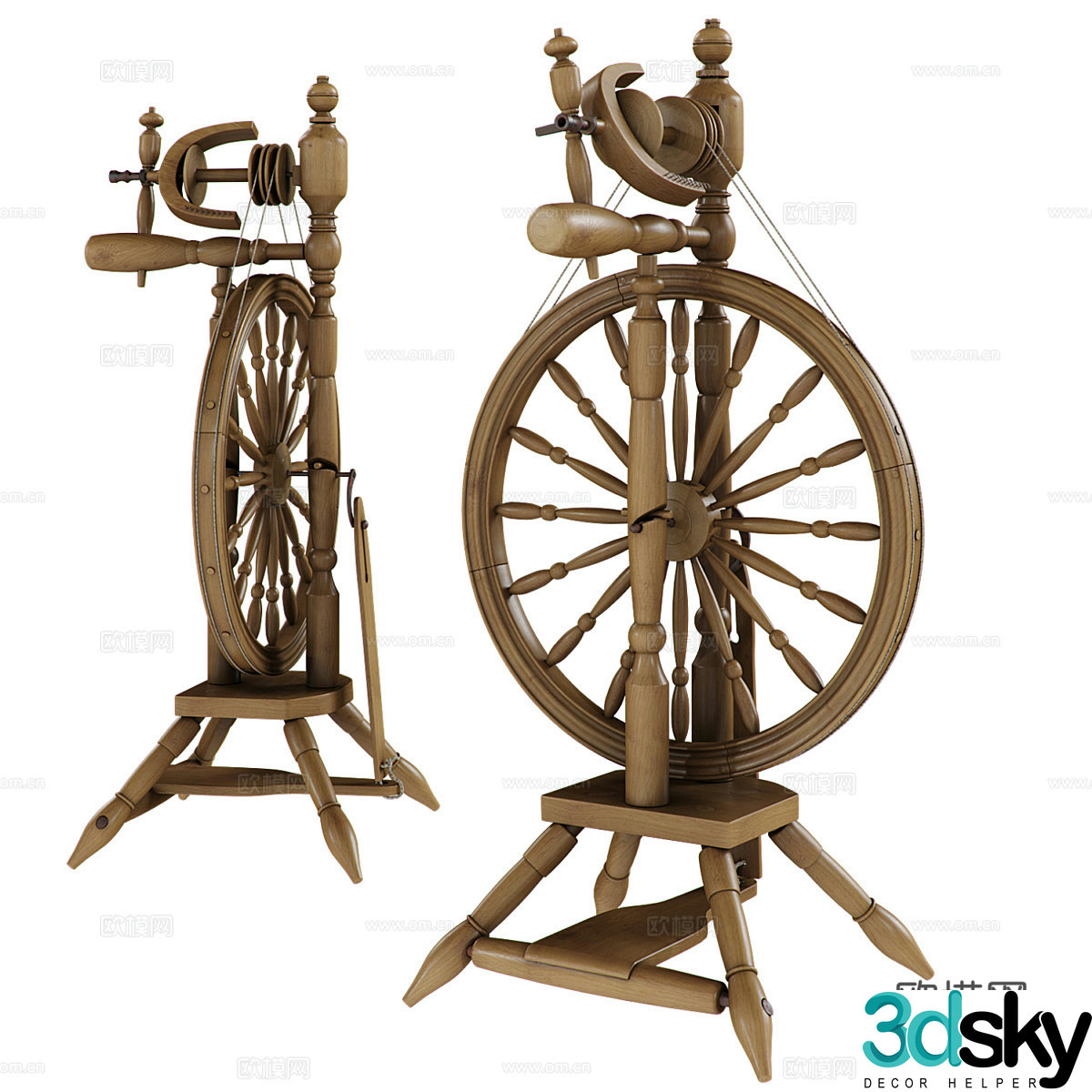 Spinning wheel 3d model